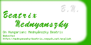 beatrix mednyanszky business card